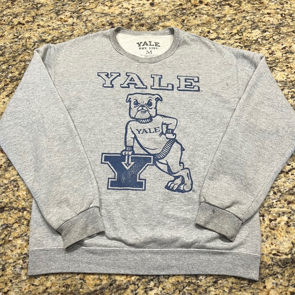 Yale University Bulldogs Crewneck Sweatshirt Mens Medium Gray Heather Ivy League